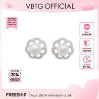 Khuyên tai bạc nữ vàng bạc trịnh gia hình tròn đính đá - Hoa tai bạc ta cao cấp VBTG3177