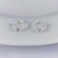 Khuyên tai bạc S925 đeo vành đường kính trong 7mm, Bông tai bạc Nam nữ HMJ