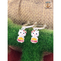 KHUYÊN TAI BẠC TRẺ EM HELLO KITTY VÁY VÀNG CÔNG CHÚA XINH XẮN, ĐÁNG YÊU - THÀNH LIÊN JEWELRY