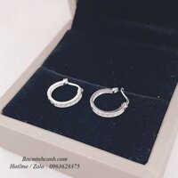 Khuyên tai bạc tròn nạm đá BT359