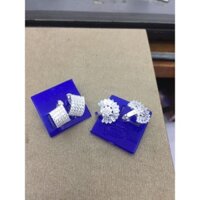 Khuyên tai bấm tròn sát tai hình rô, đuôi công rẻ quạt bạc ta NGỌC MẬU