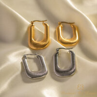 Khuyên tai bằng thép titan INS, đinh tán, vòng hình chữ U bằng thép titan vàng 18K