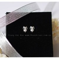 Khuyên tai bông tai bạc nữ hình cú mèo s925 bạc ý cao cấp sang trọng thời trang sành điệu