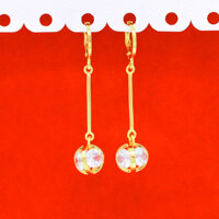 Khuyên Tai, Bông Tai, Hoa Tai Nữ Dáng Dài Xi Mạ Vàng Cao Cấp 24k - Trang Sức Hava Hong Kong - HVBT103