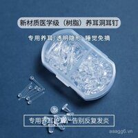 Khuyên tai bông tai nhựa trong suốt JXRX khuyên tai cho nữ Khuyên tai lỗ tai vô hình khuyên tai Silicone Khuyên tai học sinh khuyên tai