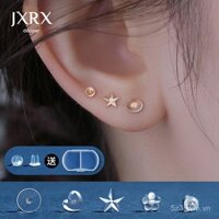 Khuyên tai bông tai nhựa trong suốt JXRX khuyên tai cho nữ Khuyên tai lỗ tai vô hình khuyên tai Silicone Khuyên tai học sinh khuyên tai