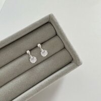 Khuyên tai bông tai nữ bạc s925 giọt nước đính đá pha lê tua rua Cá jewelry KB121