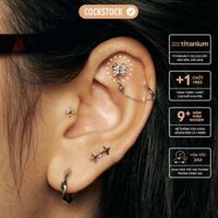 Khuyên tai bướm đá xinh xắn BOW x BUTTERFLY TITANIUM EARRING COCKSTOCK