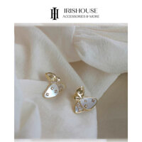 Khuyên tai bướm đôi to nhỏ hợp kim mạ vàng cao cấp IrisHouse