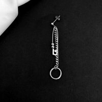 Khuyên tai cá tính dáng dài sợi xích tua rua độc đáo - Mẫu 1