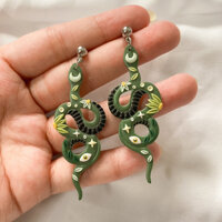 Khuyên tai đất sét nung Polymer Clay (Snake-Nature's Child)
