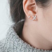 Khuyên tai đeo vành tai hoa cánh bướm BT078