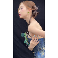 Khuyên tai Hoa hậu Liên lục địa Lê Nguyễn Bảo Ngọc dự National Costume Miss Grand Vietnam 2024 Miss Intercontinental