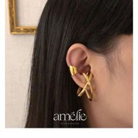 Khuyên tai kẹp màu vàng unisex cá tính