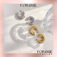 Khuyên tai khoen tròn mạ vàng 18k Hoops FOROSE