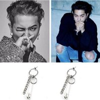 Khuyên tai kim băng G-Dragon có loại không cần xỏ lỗ - Xỏ lỗ