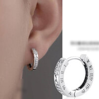 khuyên tai nam bạc 925 đính đá CZ cao cấp - Đậu Đậu jewerly BT012