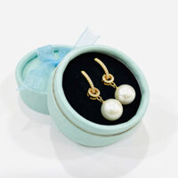 Khuyên Tai Ngọc Trai 10ly Khung Bạc 925 Mạ Vàng - Ngọc Trai Trường Thịnh