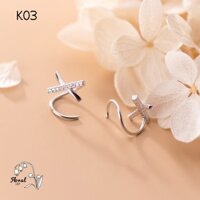 KHUYÊN TAI NƠ XOẮN BẠC S925 ĐẸP ĐỘC LẠ K03