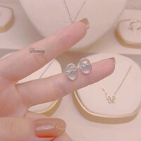 Khuyên tai nữ bạc 925 đá tròn xanh biển Aquamarine nhân tạo Bluemoon | HARMONY ACCESSORIES K305