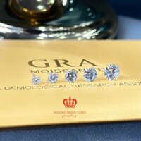 Khuyên tai nụ bạc đính đá moissanite Hoàng Minh Châu Jewelry - bông tai bạc kiểm định GRA