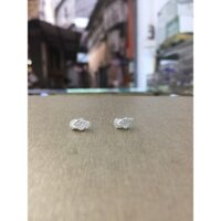 Khuyên tai nụ dép tông đính đá nhỏ bạc thật đẹp NGỌC MẬU