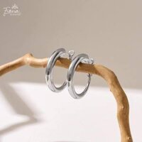 Khuyên tai nữ Hoops Hollow FIONA Titanium Premium