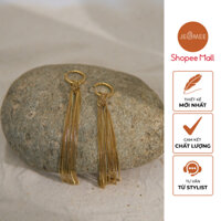 Khuyên tai nữ Jesmee Tassels mạ vàng 18K thiết kế khuyên tua rua thả dài- E65000