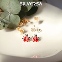 Khuyên Tai Nụ Lady Bug Cute Bằng Bạc 925 Thật SILVERSA E59 - Bông Tai Bạc Cho Bé Gái, Quà Tặng Đặc Biệt Độc Lạ