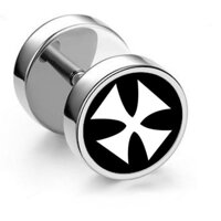 Khuyên tai quả tạ khắc chi tiết nam nữ cá tính hot hit trend giới trẻ - 04