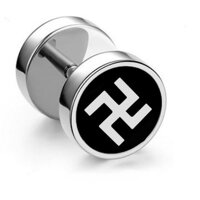 Khuyên tai quả tạ khắc chi tiết nam nữ cá tính hot hit trend giới trẻ - 05