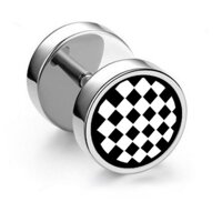 Khuyên tai quả tạ khắc chi tiết nam nữ cá tính hot hit trend giới trẻ - 03