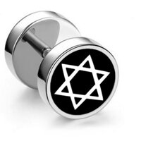 Khuyên tai quả tạ khắc chi tiết nam nữ cá tính hot hit trend giới trẻ - 02