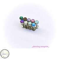 KHUYÊN tai titan TITANIUM KHUYÊN TAI KHUYÊN MÔI ĐÁ OPAL 4mm