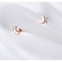 Khuyên tai trăng nhỏ chốt bi zen, bông tai mặt trăng chốt vặn