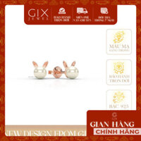 Khuyên tai trẻ em bạc nữ Gix Jewel mạ vàng trắng ngọc trai tai con thỏ SPGBT23