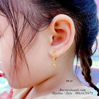 Khuyên tai trẻ em tròn treo bi BT375