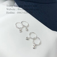 Khuyên tai trẻ em vòng tròn họa tiết trái tim BT128