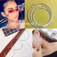 khuyên tai tròn to - ánh kim,8cm