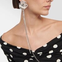 Khuyên Tai Tua Rua Dài Họa Tiết Kim Cương Nước Nóng Bỏng Thời Trang