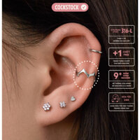 Khuyên tai vòng góc cạnh ZIGZAG HOOP EARRING Cockstock