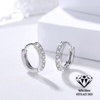 Khuyên tai vòng tròn gắn đá nhỏ - Bông tai tròn Bibi silver - BBS
