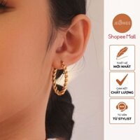 Khuyên tai xoắn Braiding hoop Mee bản lớn thiết kế sang trọng- E6559