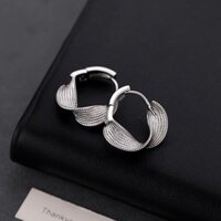 Khuyên tai xoắn cá tính tối giản cho phụ nữ, thiết kế niche Ins, khuyên tai vòng đơn giản, trang sức tai họa tiết xoắn sáng tạo cho đi làm