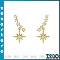 Khuyên tai ZenO bạc S925 KT17, bông tai ngôi sao nữ tính - KT17 vàng