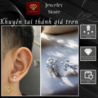 Khuyên thánh giá DAP jewelry - Khuyên Tai Thiết Kế Hoạ Tiết Không Đụng Hàng, Chốt Vặn Chắc Chặn, Chất Liệu Bạc 925