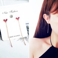 Khuyên tim đá hồng mạ vàng mã ILP0002