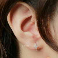 Khuyên vòng chốt gài cỏ bốn lá đá E451 LANN