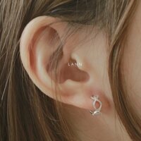 Khuyên vòng mắt xích to BẠC S925 LANN E296