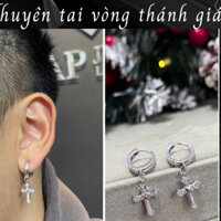 Khuyên vòng thánh giá DAP jewelry - Khuyên Tai Thiết Kế Hoạ Tiết Không Đụng Hàng, Chốt Chắc Chặn, Chất Liệu Bạc 925